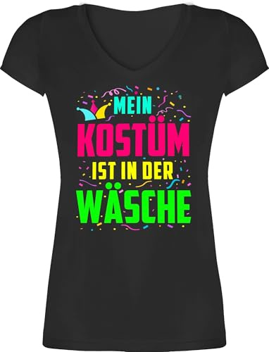 Shirtracer - T-Shirt Damen V Ausschnitt - & Fasching - Konfetti im Herzen Herzschlag I Köln Karneval