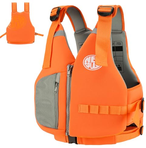 Chaleco de natación para Adulto, Equipo de Snorkel para Adulto, Ayuda a la flotabilidad Snorkel, Kayak y Sup (L, Orange)