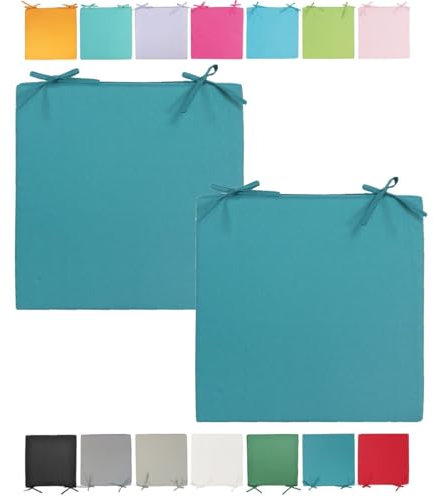 JACK Outdoor Stuhlkissen 40x40cm Lounge Kissen Auflage Wasserfest Sitzkissen Garten Lotus Effekt, Farbe:Petrol, Stückzahl:2X