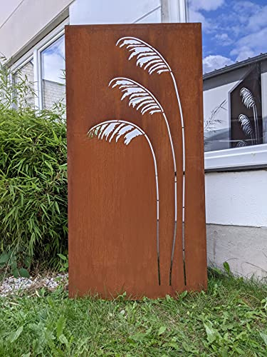 Zen Man Edelrost Garten Sichtschutz aus Metall Rost Gartenzaun Gartendeko Rost Sichtschutzwand 1mm 032133-2 B75 H150cm