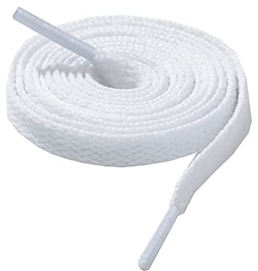 CCSOFTIME Schnürsenkel Weiß 140cm, 8mm Breite Schuhbänder Weisse Flach für Converse Air force 1 Sneaker Sportschuhe Turnschuhe,Ersatz White Shoelaces für Damen Herren