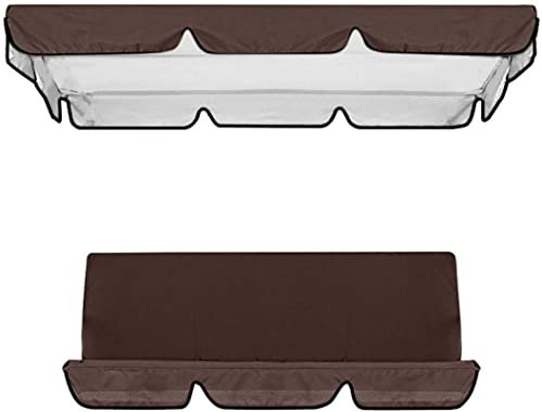 BTURYT Patio Swing Canopy Waterproof Top Cover Set,Swing Chair Glider Replacement Awning Canopy Cover/Seat Cover,All Weather Protection Outdoor Garden Covers(top cover + chair cover)