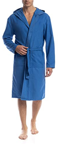 o-day Albornoz de microfibra para hombre y mujer, ahorra espacio, unisex, para adultos, con capucha, bolsillos y cinturón, ideal para viajes, piscina, gimnasio, ligero, suave
