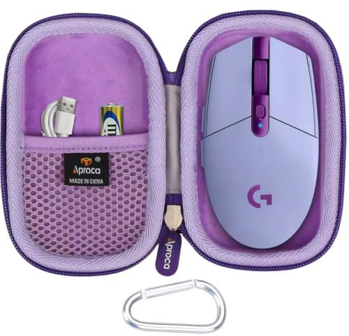 Aproca Case for Logitech G305 G309 Lightspeed Wireless Gaming Mouse -Purple | Comes with D-ring, Portable Hard Bag Stores the Mouse and USB Cables