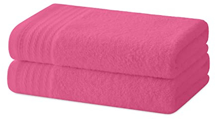 Degrees home - Set 2 Asciugamani - Asciugamani da Bagno - 100% Cotone - 480g/mq - 100x50 cm - Rosa