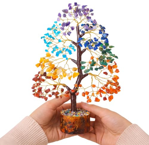 7 Chakra Türkis Kristallbaum ide geburtstagsgeschenk für frauen Lebensbaum | Edelstein Bonsai Feng Shui Heilkristalle Glücksbringer Heim & Büro deko Meditation spirituelle Geschenke für Mama, freund