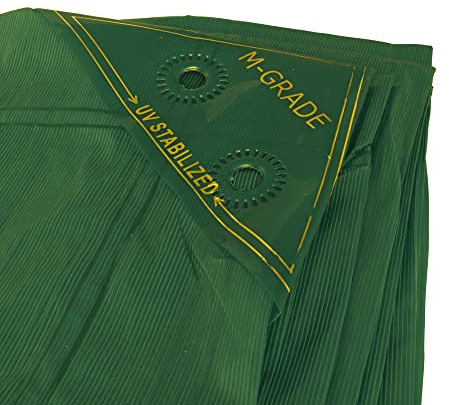 Impact and tear resistant tarp lldpe waterproof tarpaulin -premium Linear Low-Density Polyethylene in forest green (3m x 3m)