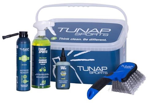 TUNAP SPORTS Fahrradreinigungs-Set Basic | Reiniger & Bürste | Antriebsreiniger & Kettenöl Ultimate für Rennrad, MTB & E-Bike | Perfekt für deine Bikepflege | Made in Germany | Bike Cleaning Kit