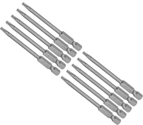CoCud T15 Torx Schraubendreher-Bit, 75 mm lang, 1/4-Zoll-Sechskantschaft, S2-Stahl, magnetischer Bohrer-Bit-Schraubendreher - (Anwendungen: für Reparaturarbeiten), 10 Stück