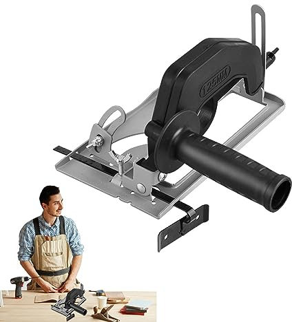Soporte para amoladora angular, accesorios de soporte de amoladora angular ajustable de 45°, regla de guía auxiliar lineal con diámetro de 100-125 mm, riel guía de tablero ajustable, herramientas