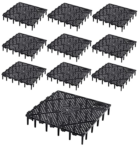 F Fityle Conjunto de Placas de Filtro Inferior para Acuario, Accesorios Eficientes, Negro