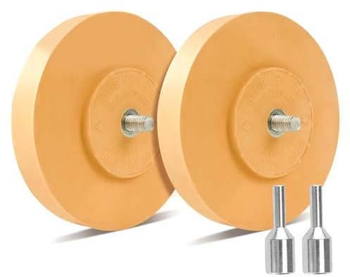 Clyictz Aufkleber-Entferner, Radkleber-Entferner mit Adapter, 2 Stück, 10,2 cm, Gummi-Rad-Rad-Rad-für Bohrer, entfernt Auto-Vinyl, langlebig, einfache Installation, einfach zu bedienen
