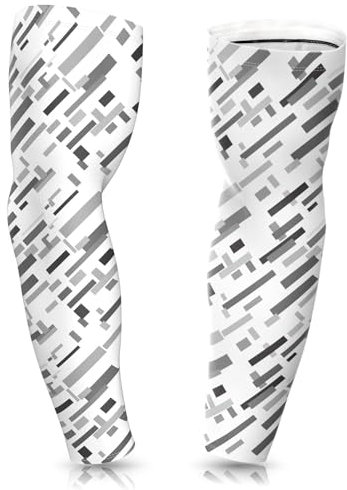 janhensy Arm Sleeve Gaming Pallavolo Ciclismo: Esport Braccialetti Manicotti Manicotto Tatuaggio Bianco Nero Estate Uomo Donna Strisce Medio, Nero Twill, Mittlere