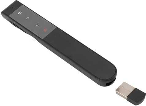 Drahtloser Präsentations-Clicker, Multifunktionale Fernbedienung, RF 2,4 GHz, Demo-Anzeige, Lautstärkeregelung, Wiederaufladbar, für Keynote PPT PC Laptop mit 328 Fuß