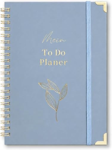 BIROYAL Tagesplaner, To Do Planer, Undatiert, 120g Papier, mit Froschtasche | Daily Planner A5, 120-Tage, mit Gummiband & Metallecken, Spiralbindung, für Aufgaben & Notizen, Perfekt für Büro & Schule