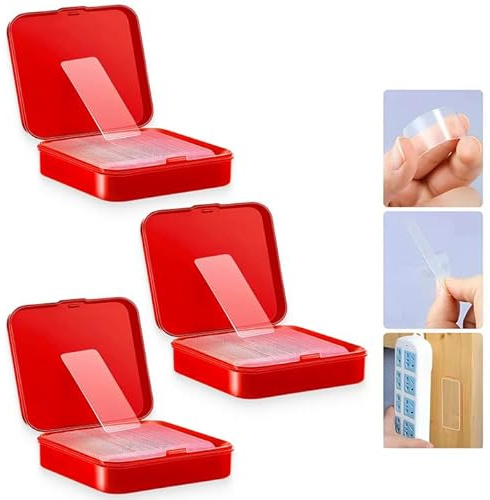 WOXJENA Cinta Doble Cara Extrafuerte, 180 Piezas Cinta Adhesiva de Doble Cara, Resistente Almohadillas Adhesivas de Alta Temperatura para Casa Coche Oficina Pared