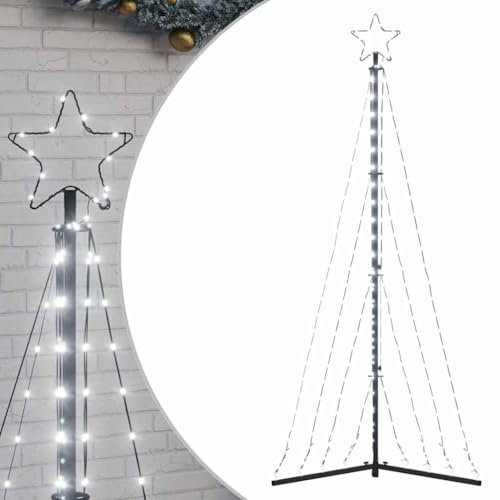 vidaXL LED Weihnachtsbaum, Beleuchtet Tannenbaum 8 Lichteffekte, Christbaum Lichterbaum Innen Außen, Weihnachtsdeko Weihnachtsbeleuchtung, 339 LEDs Kaltweiß 187cm