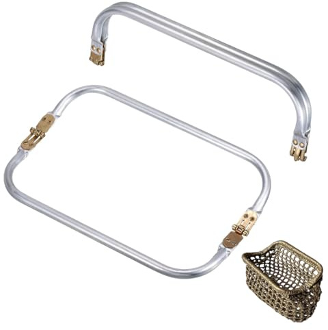 GXGM 2 Piezas Cierres para Bolsos, Cierre Bolso de Ganchillo, Metal para Hacer Monedero, Marcos de Bolso Interior de Aluminio, Marco Tubular, Boquillas Monederos Metalicas (200/180 * 90mm)