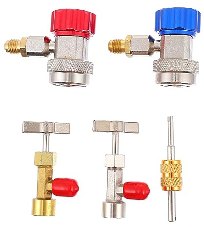 LIFKOME Kit Ricarica per Climatizzatore Auto con Valvole per Rubinetto e Attacchi Strumenti per Rimozione Rubinetti Antiforatura