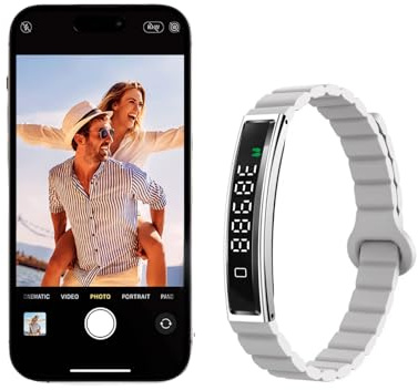 XUMIUZIY Smart Bracelet Fitness Tracker with Magnetic Strap, Bluetooth 3.0 & Life Water Proof, Smart Health Wristband for Men Women (Silver)