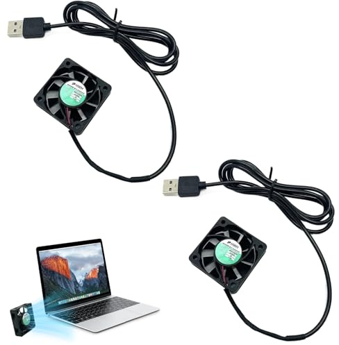 2PCS Mini Ventilateurs Refroidissement, 40x40x10mm 4010 DC 5V Ventilateurs Silencieux de Refroidissement Petit Ventilateur à Connecteur USB Double Roulement à Billes pour Boîtier D'ordinateur