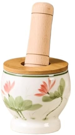SAGELSHN Mortaio con Pestello Cucina Set di Pestello Vecchio Stile, Mortaio for Aglio, Pestello for Aglio Domestico, Pestello in Ceramica Mortaio per Pesto