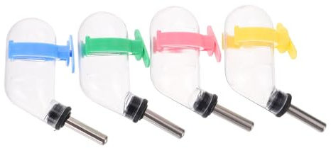 POPETPOP 4pezzi Mangiatoia per Criceti di Distributore d Acqua Sospeso Bottiglia per Conservazione Acqua per Gabbia Accessori per Animali Domestici
