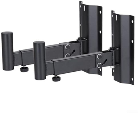 Support mural réglable et rétractable pour haut-parleur, pivotant à 180 degrés, construction en acier, supporte des haut-parleurs jusqu'à 35 kg, pour les configurations audio à domicile