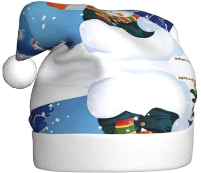 Migpkd Weihnachtsmütze mit Schneemann-Motiv, für Erwachsene, für Damen und Herren, Weihnachten, Neujahr, festliches Partyzubehör