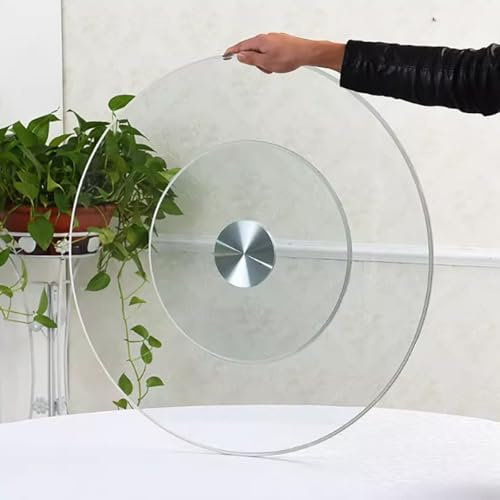 60cm-100cm Bandeja Giratoria Lazy Susan para Mesa De Comedor, Plato Giratorio Grande De Cristal Templado para Cocina Banquetes(60cm/23.62in)