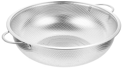 Veemoon Passoire en Acier Inoxydable 304 à Mailles Fines, Panier D'égouttage Double Oreilles 31,5 Cm, Panier Passoire Alimentaire Robuste pour Fruits et Légumes, Ustensile Cuisine
