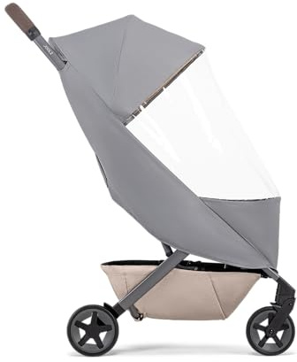 Joolz AER+/2 Buggy Rain Cover - Windproof & Waterproof Winter Stroller Accessory - Clear Baby Travel Weather Shield for Sun, Dust, and Snow Protection - Compact and Easy Storage - Grey