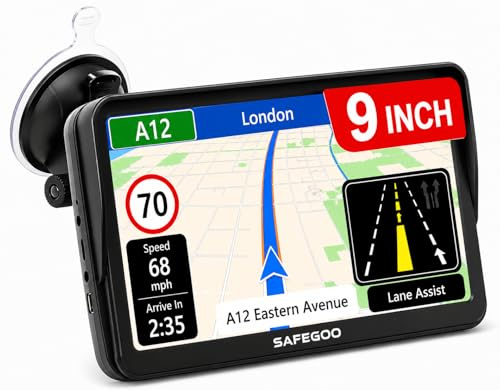 9 Inch Truck Sat Nav for HGV & Lorry Drivers with 2026 UK & Europe Maps | Custom Truck Routing, Free Lifetime Updates, Full UK Postcode Search & Speed Camera Alerts