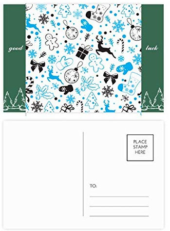 Weihnachts-Schneeflocke Elch Geschenk, Festival, Glücksbringer, Postkartenset, Karten, Postkarte, Seite, 20 Stück