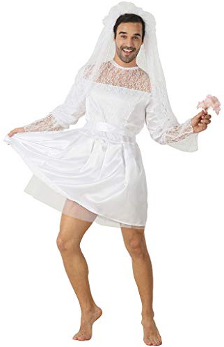 EraSpooky Hombre Blanco Novia Divertido Despedidas Soltero Comedia Disfraz