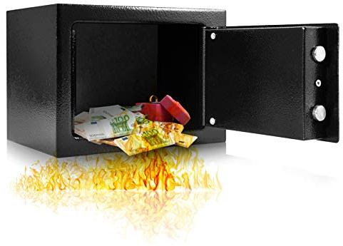 Security Safe Box High Security Steel Safe Box Wall Lockable Money Security Box Key Operated Money Cash Storage with 2 Keys for Home Office Hotel(W230mm x D173mm x H170mm)
