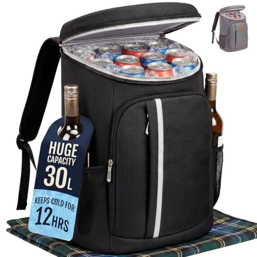 Tydi Insulated Cooler Backpack 30L, Black | Rucksack Design · for Picnics, Camping and Hiking