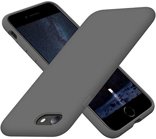 Cordking Designed for iPhone SE 2022/2020 7 8 Case, 4.7,Spacy Gray | Silicone Ultra Slim Shockproof Phone Case with [Soft Microfiber Lining]