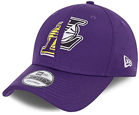 New Era - NBA Los Angeles Lakers Half Half 9Forty Strapback Cap - Lila Farbe Lila, Größe One Size