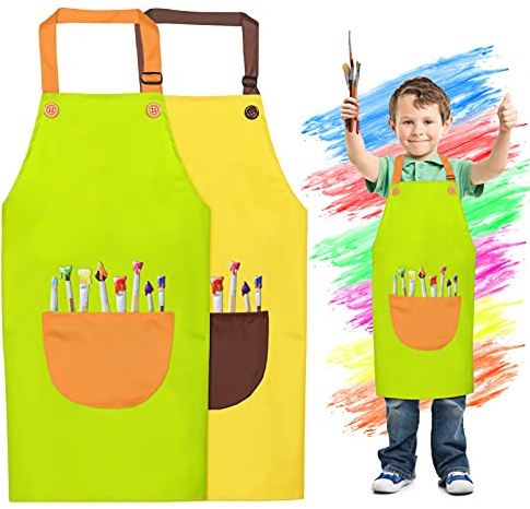 Grembiule Pittura Bambini, Bambini Grembiule con Tasche