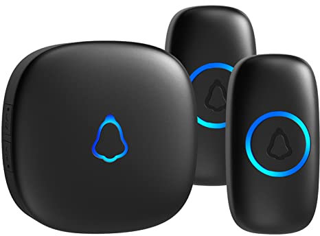 SECRUI Wireless Doorbell, Electric Cordless Door Bells Chime IP55 Waterproof Battery Operated at 1000ft Long Range with 58 Melodies 5 Volume Plug in Receiver Easy Install for Home, Front, Classroom