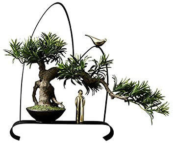 XXXXW Handmade New Chinese Simulation Bonsai Simulation Tree Outdoor Garden Home Decoration Classical Simulation Tree Artificial Plant Potted Plant Fake Plant
