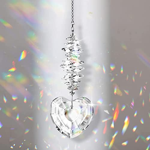 Acchiappasole in Cristallo Arcobaleno - Prisma Sfera per Finestre da Appendere - Cattura Sole (Erba)