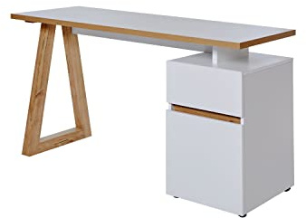 Amazon-Marke – Movian Club Schreibtisch mit 1 Schublade und 1 Tür, 139,7 x 54,9 x 76,2 cm, Weiß