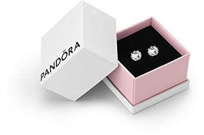 Pandora Signature Women's Sterling Silver Sparkling Crown Cubic Zirconia Stud Earrings, With Gift Box