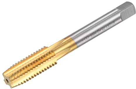 sourcing map Macho de Rosca de Recto Flauta Grifos M12 x 1.75 Titanio