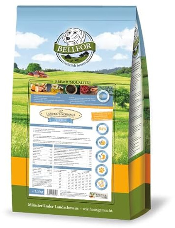 Crocchette per cani Cuccioli - Landgut-Schmaus Junior di Bellfor - 2,5 kg. Crocchette ipoallergeniche cani Senza Cereali con Proteine Sostenibili di Insetti. Nutrizione Completa.