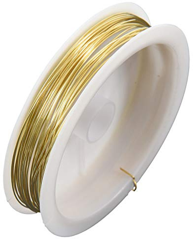 Wresetly Alambre de latón de color dorado, 9 m x 0,5 mm, Latón