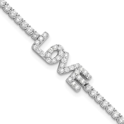 Tennisarmband aus 925er Sterlingsilber, rhodiniert, Zirkonia, simulierter Diamant, Tennisarmband, Schmuck für Damen, 5,25 mm, 18 cm, Zirkonia