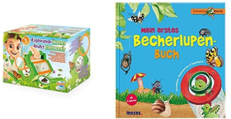 BUKI France Edu-Science 61014 Bug Barn Insect Explorer, 20 cm × 5 cm × 28 cm & Mein erstes Becherlupen-Buch: Geschichten, Wissenswertes & Experimente